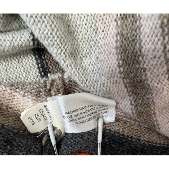 Old Navy Striped Y2K V-Neck Pullover Sweater Medium Retro Knit 09 Cozy Cabincore - Picture 5 of 12